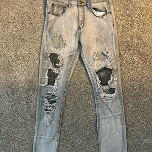 Distressed Gray Men's Jeans